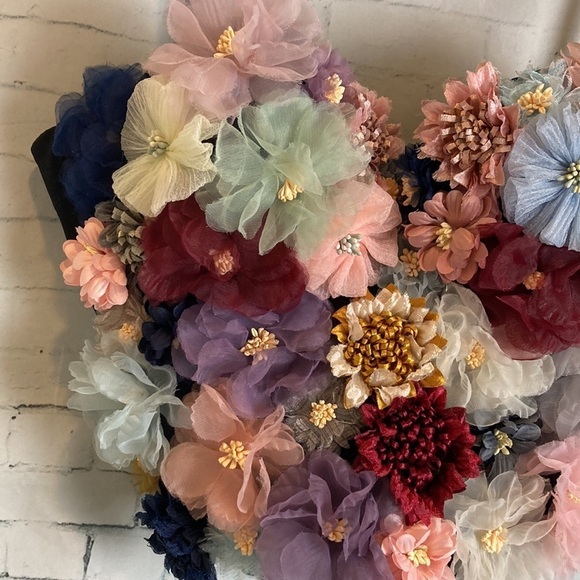 Corset Bustier 3D Floral Handmade Etsy Sz S Cottage Rave Feminine Fairy whimsy - Picture 2 of 14